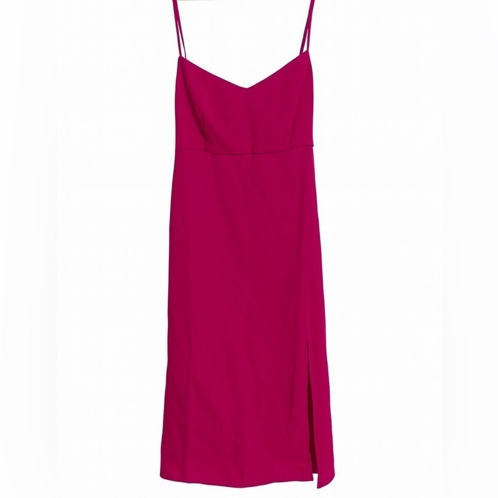 Gilli NWT Magenta Midi Dress Small Spaghetti Strap Slit Stretch Resort